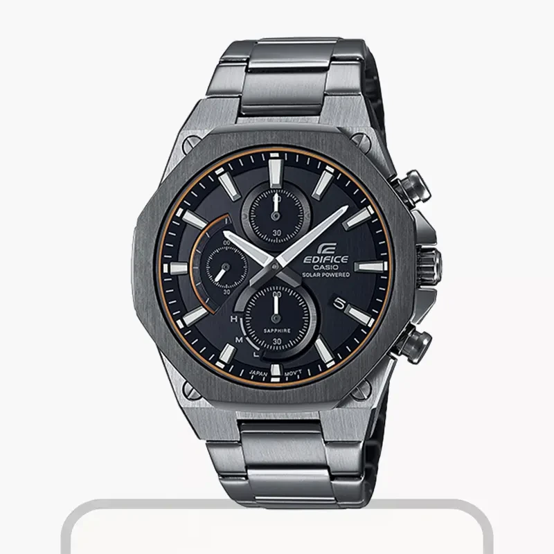 Casio Edifice Solar Powered Black Dial Men's Watch- EFS-S570DC-1A